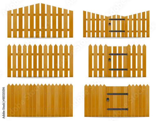 wooden fence vector illustration