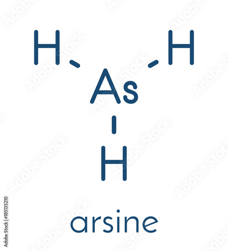 фотографія Arsine molecule. Inorganic arsenic compound. Skeletal formula.
