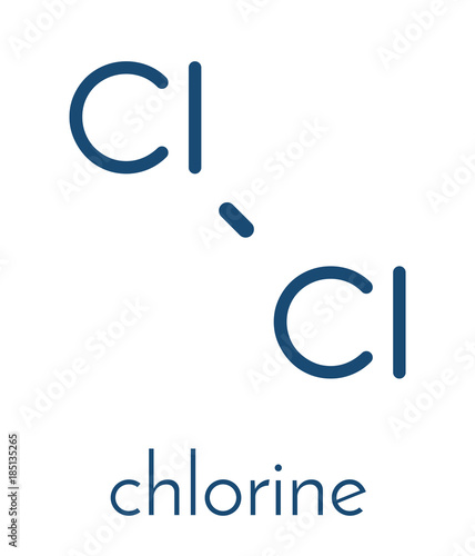 Elemental chlorine (Cl2). Skeletal formula.