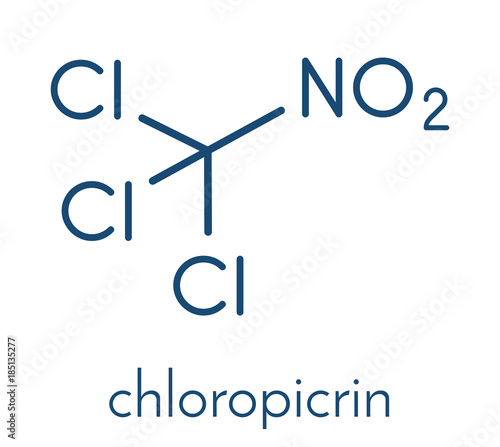 Chloropicrin soil fumigant molecule. Skeletal formula.