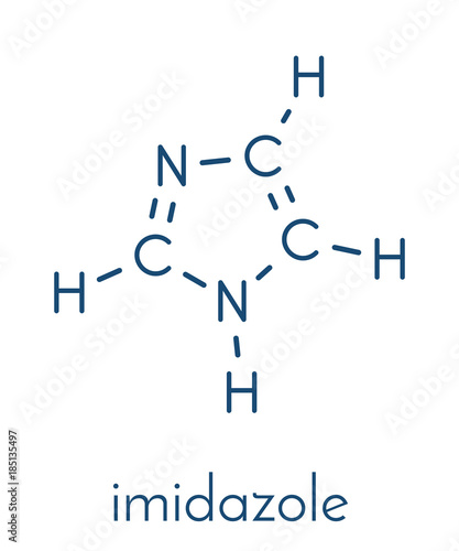 Imidazole organic heterocyclic molecule. Skeletal formula.