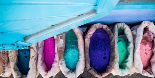 Powder Dye in Chefchouen, Morocco photo