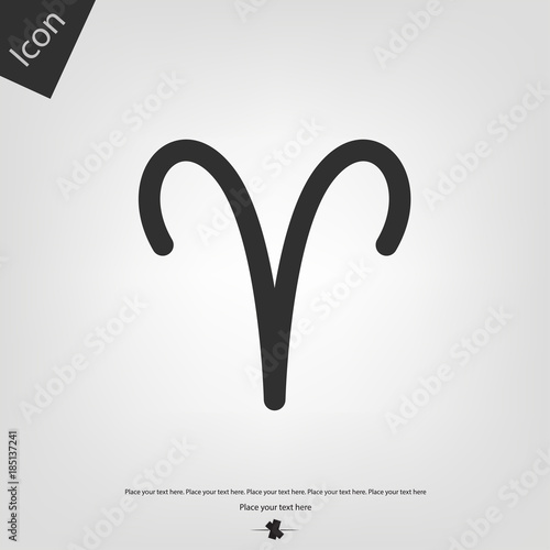 Aries zodiac vector icon
