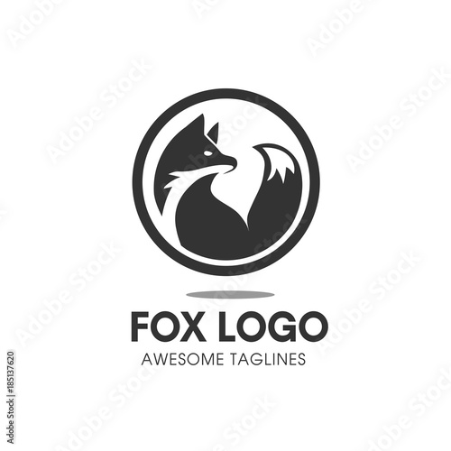 Fox circle Vector Symbol, fox Sign or Logo Template. creative fox Animal Face Modern Simple Design Concept. Isolated.