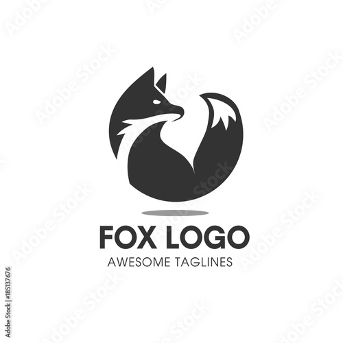 Fox circle Vector Symbol, fox Sign or Logo Template. creative fox Animal Face Modern Simple Design Concept. Isolated.