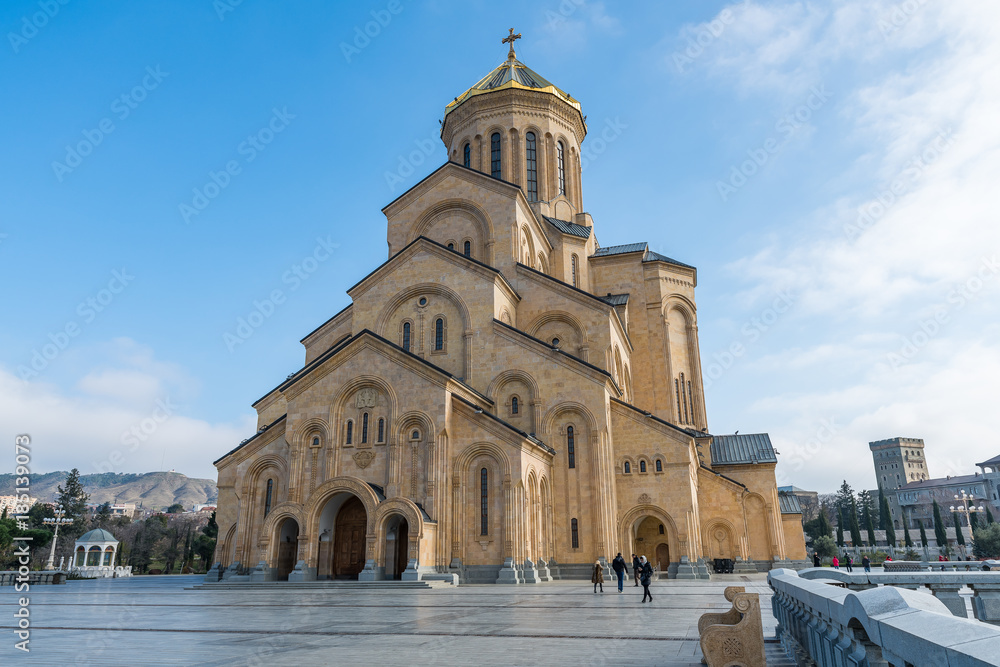 TBILISI, GEORGIA - DEC.10, 2017 : Holy Trinity Cathedral of Tbilisi