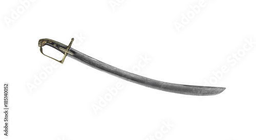 Sword or saber isolated on white background.