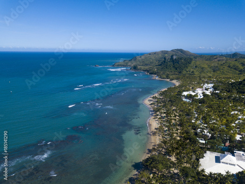 Aerial view of tropical resort and beaches in the Dominican Republic. © Wollwerth Imagery