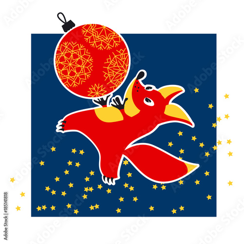 Cute fox animal mascot with...