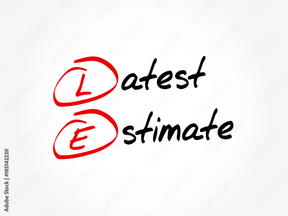 LE Latest Estimate acronym, business concept background Stock Vector