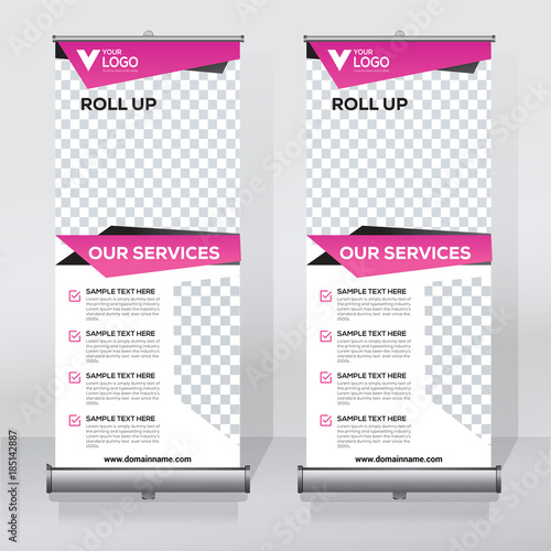 Roll up sale banner design template, abstract background, pull up design, modern x-banner, rectangle size.