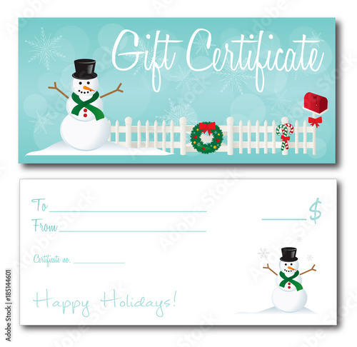 gift certificate christmas holidays design vector