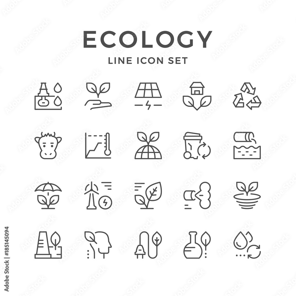 Set line icons of ecology Set line icons of ecology