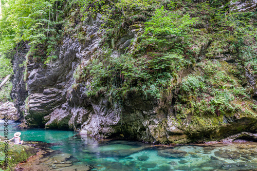 Vintgar gorge  Bled  Slovenia  turquoise water