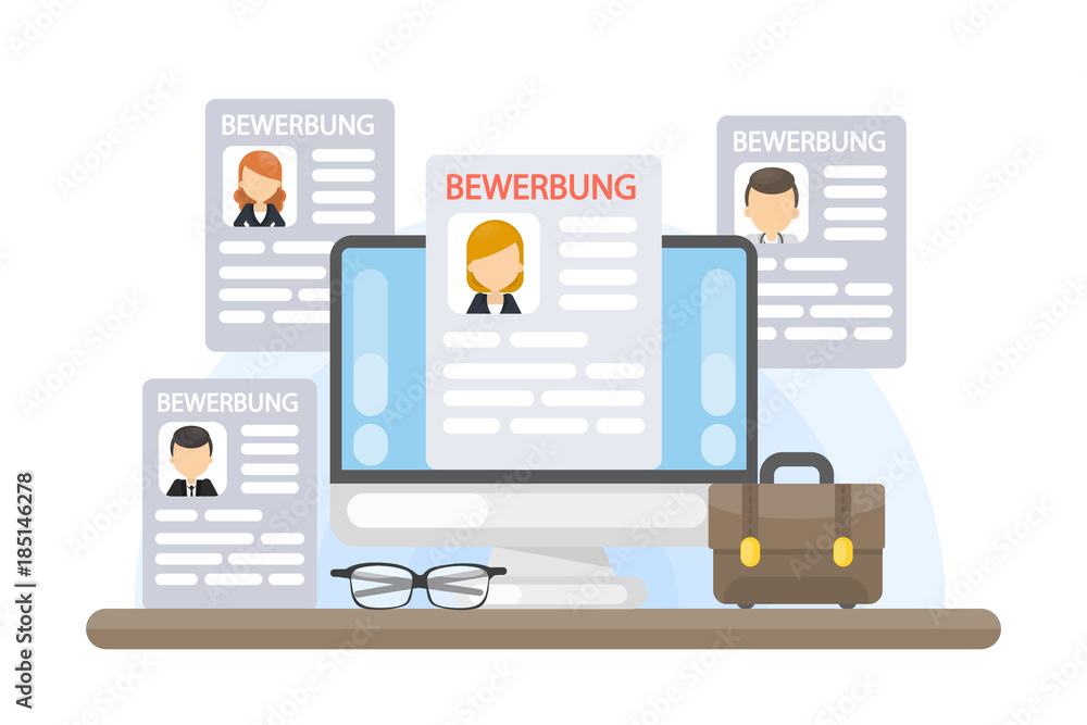 Bewerbung concept illustration. Bewerbung concept illustration.