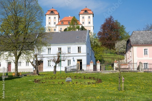 Castle and town Valec in western Bohemia, Czech republic photo