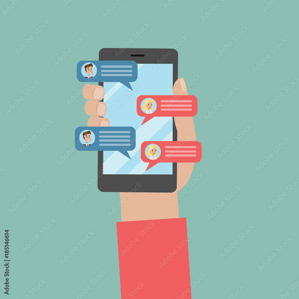 Chat on smartphone. Chat on smartphone.