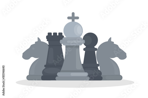 Isolated chess figures.