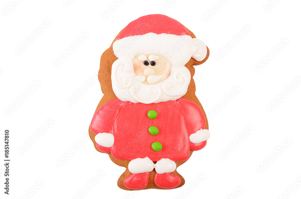 Gingerbread Santa Claus isolated on white Gingerbread Santa Claus isolated on white