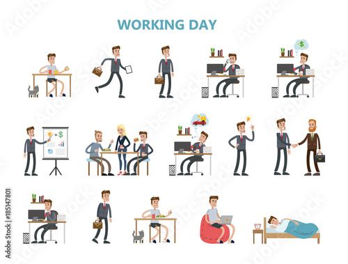 Businessman daily routine.
