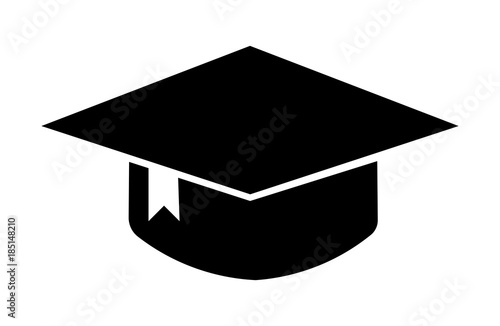 Education cap vector icon, graduation symbol. Simple illustration for web or mobile app