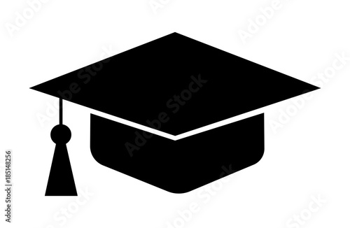 Education cap vector icon, graduation symbol. Simple illustration for web or mobile app photo