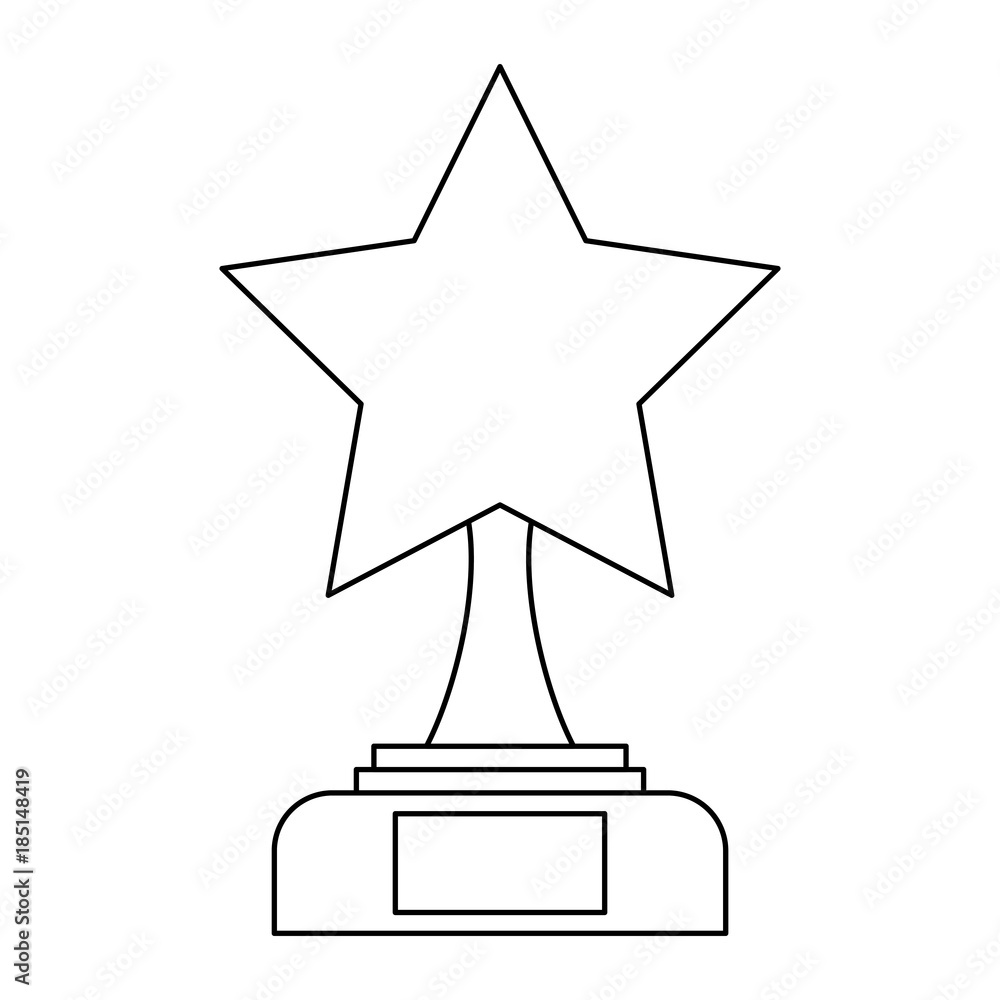 star trophy award competition victory vector illustration star trophy award competition victory vector illustration