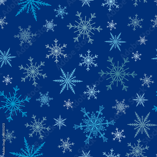Snowflakes vector icons frozen frost star Christmas decoration snow winter flakes elemets Xmas holiday design illustartion seamless patetrn