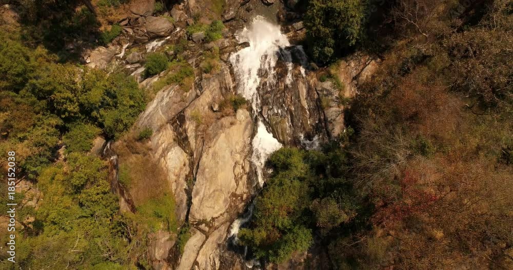 CHIANG MAI, THAILAND, MARCH 2017: Aerial view over Waterfall in National Park outside Chiang mai CHIANG MAI, THAILAND, MARCH 2017: Aerial view over Waterfall in National Park outside Chiang mai