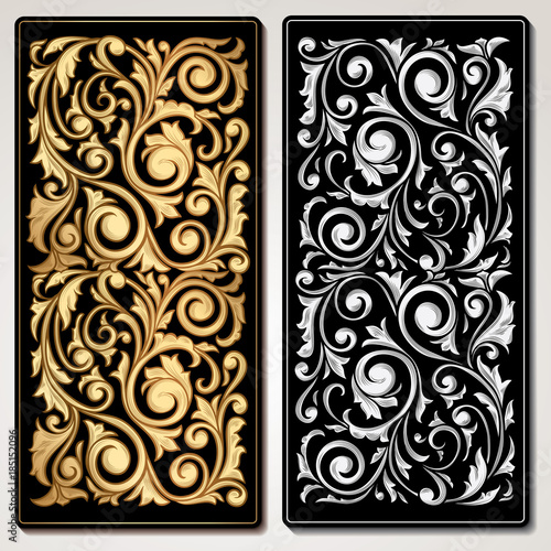 Ornate decorative vintage panels