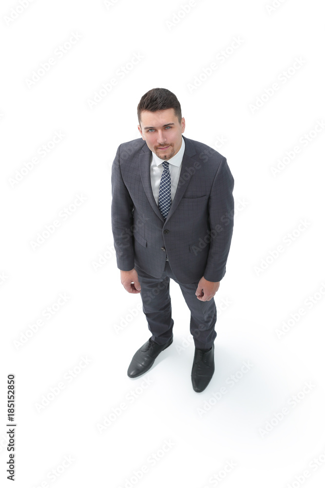 from the top. businessman goes forward from the top. businessman goes forward