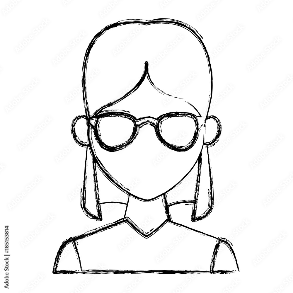 Young fashion woman with sunglasses cartoon Young fashion woman with sunglasses cartoon