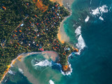 Aerial view of the cape of town of Weligama. Sri Lanka