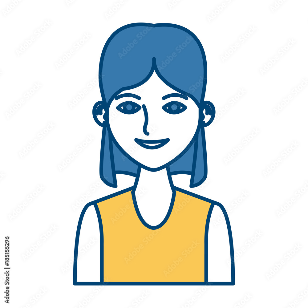 Young woman profile cartoon