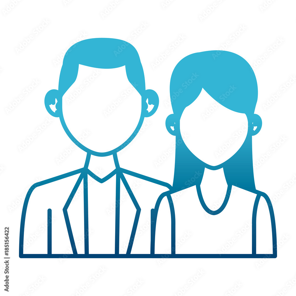Elegant couple avatar cartoon Elegant couple avatar cartoon
