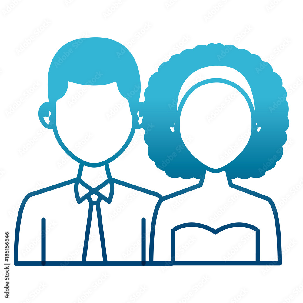 Obraz premium Elegant couple avatar cartoon