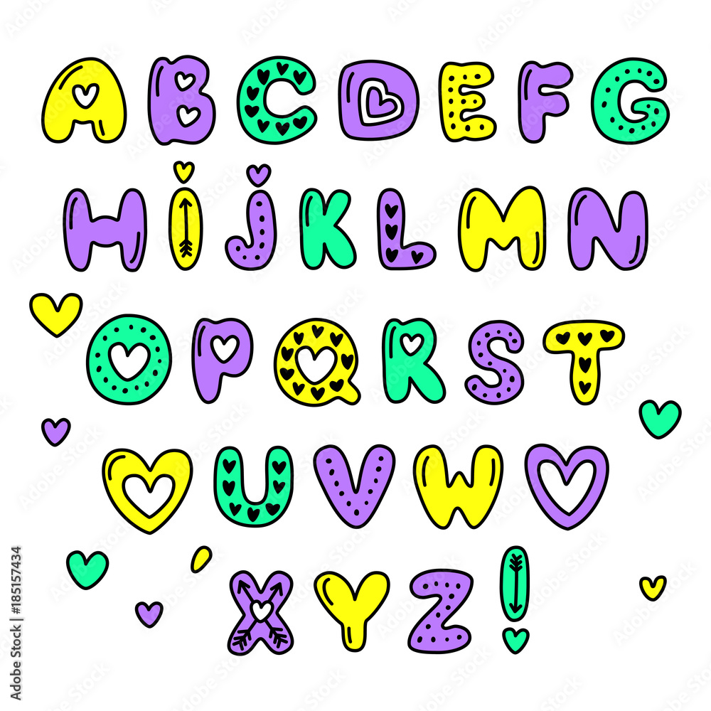 Cute 80s style Happy Valentines Day typography Cute 80s style Happy Valentines Day typography
