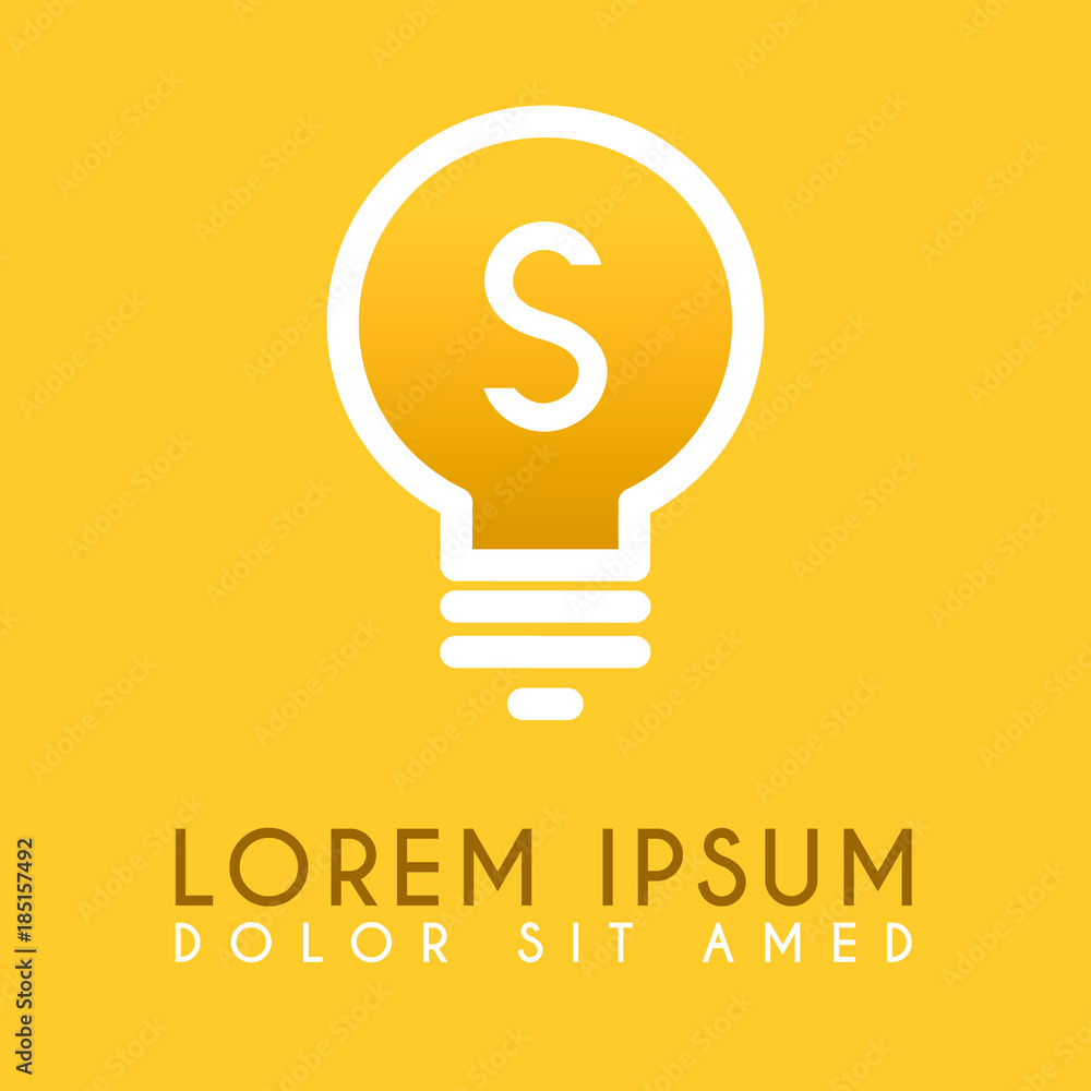 S yellow lamp logo letter in vector design S yellow lamp logo letter in vector design