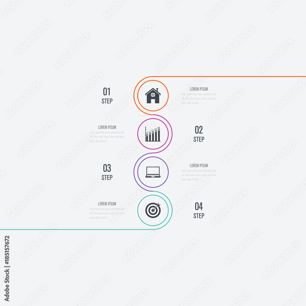 Infographics template 4 options with circle Infographics template 4 options with circle