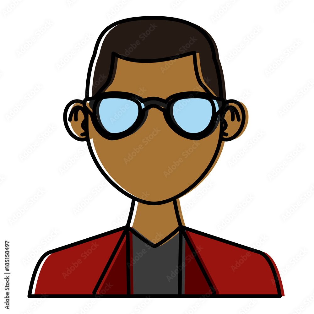 Man with sunglasses face