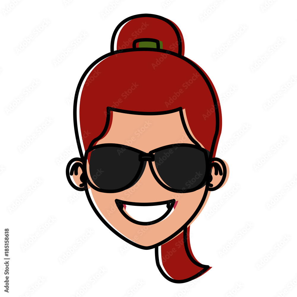 Woman with sunglasses cartoon Woman with sunglasses cartoon