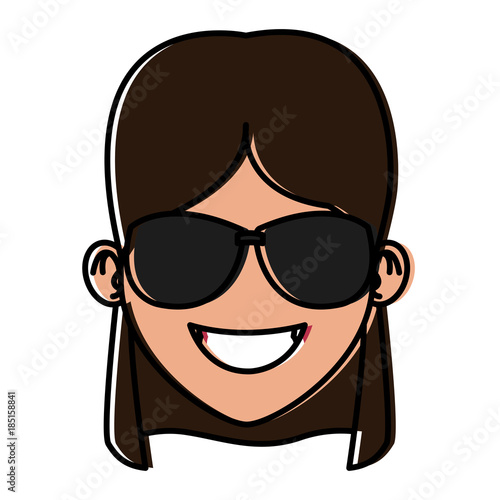 Wallpaper Mural Woman with sunglasses cartoon Torontodigital.ca