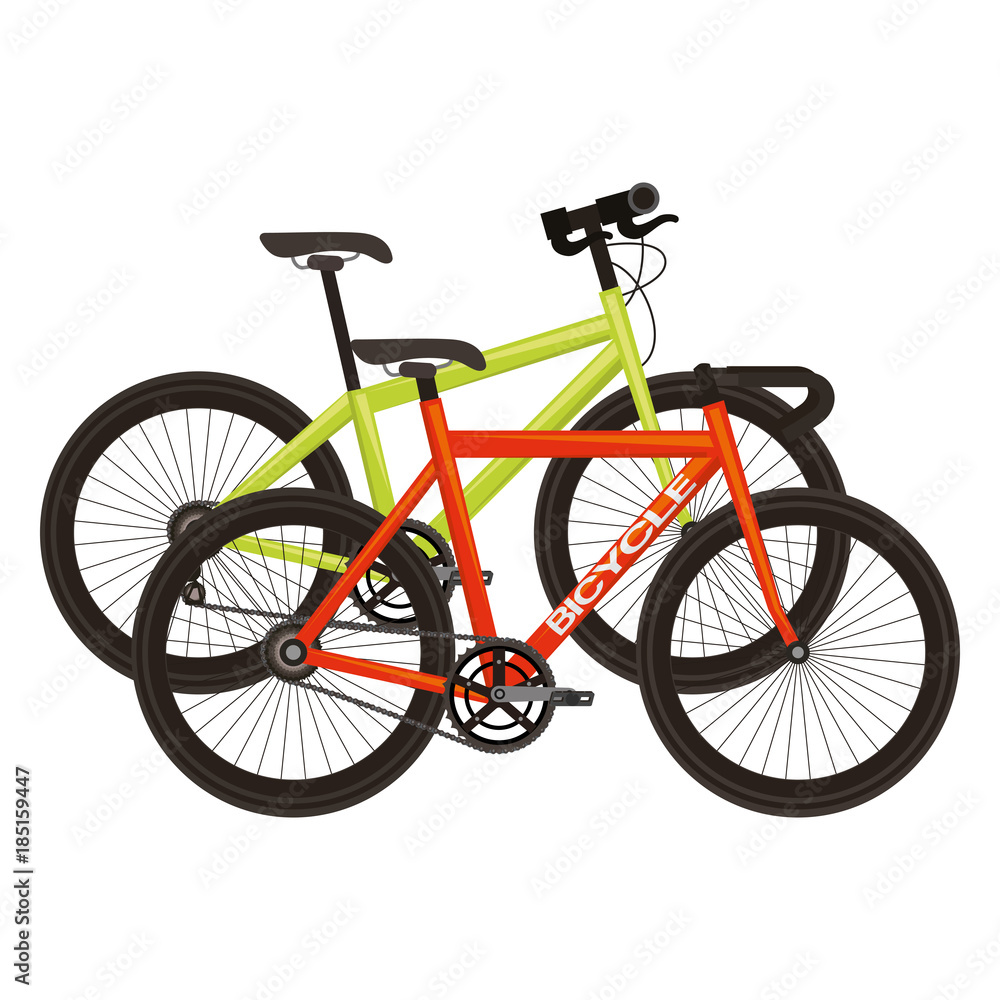 racing bicycles isolated icons vector illustration design