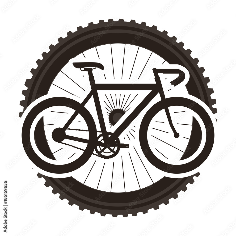 Fototapeta premium racing bicycle with wheel vector illustration design