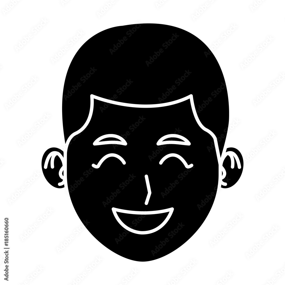 Young man face cartoon