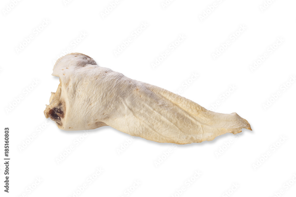 Nutritious pet food on a white background with shadow, artificial ear with vitamins, product label, shop assortment, pet food, zoo products Nutritious pet food on a white background with shadow, artificial ear with vitamins, product label, shop assortment, pet food, zoo products