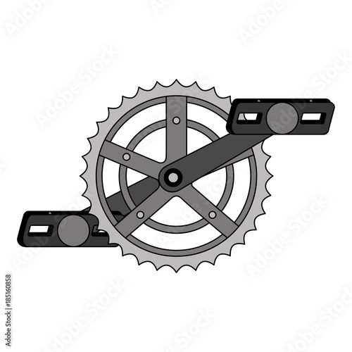 bicycle sprocket with pedal vector illustration design