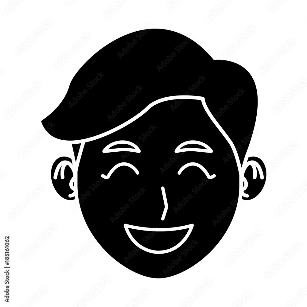 Young man face cartoon