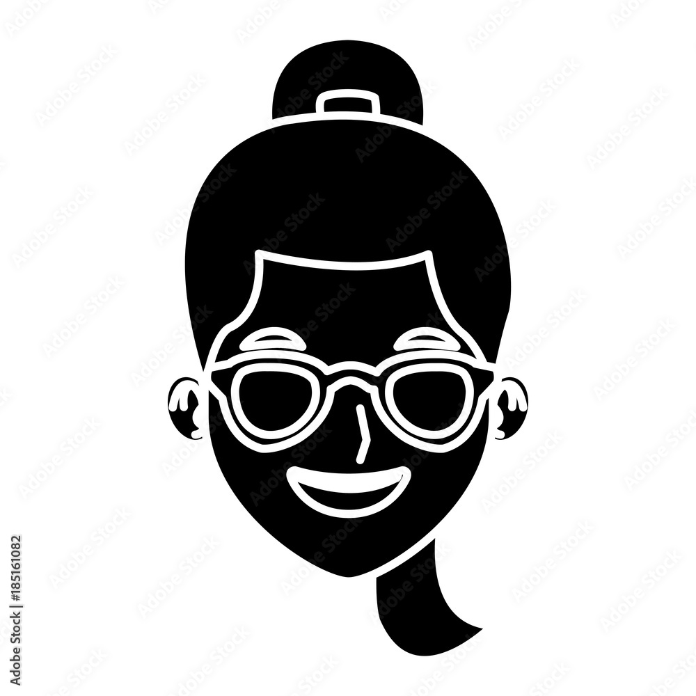 Woman with sunglasses cartoon