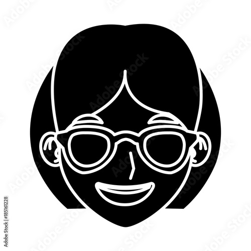 Woman with sunglasses cartoon